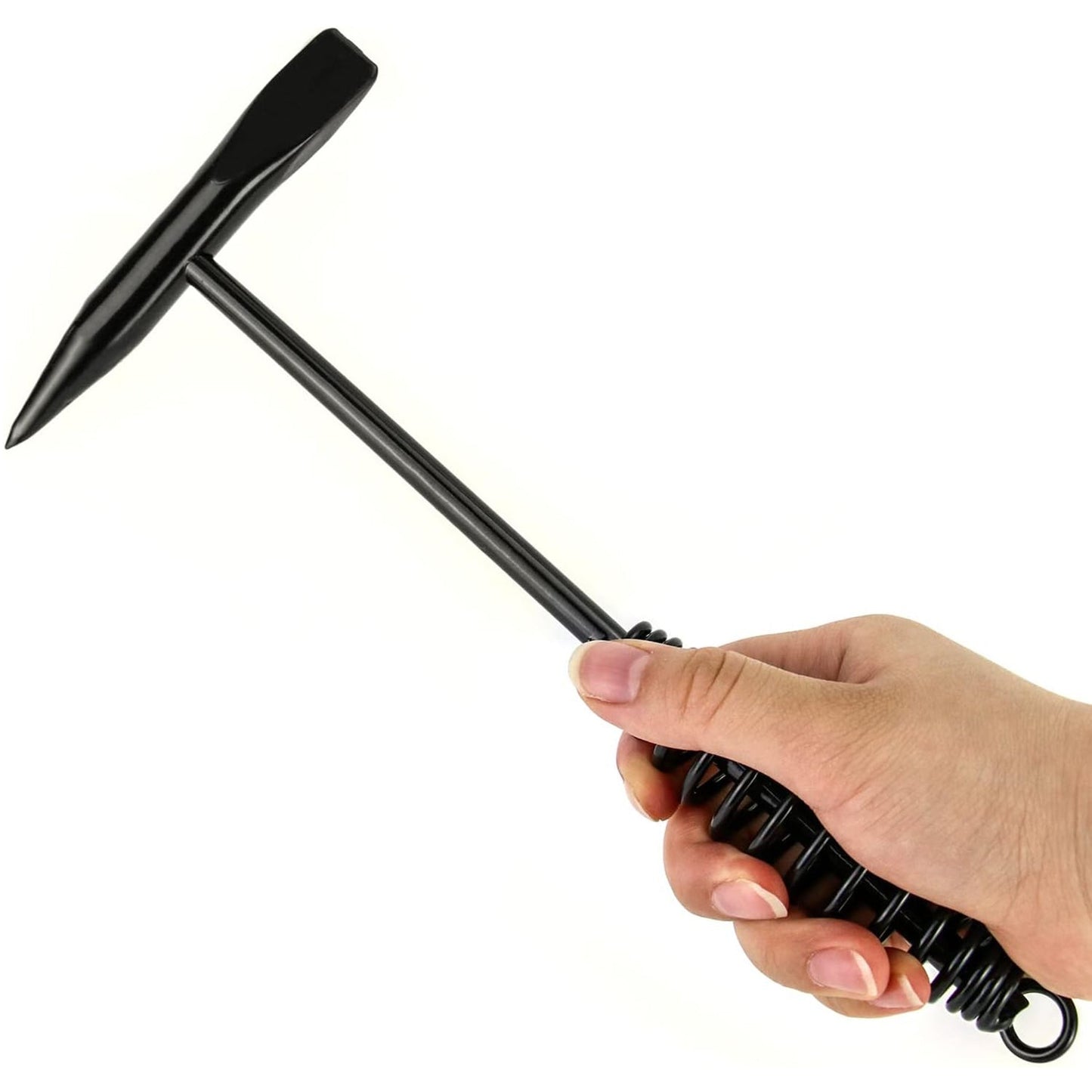 Welding Slag Removal Hammer with Coil Spring Handle | Heavy Duty Chipping Tool for Slag & Spatter Cleaning (1 Pc)